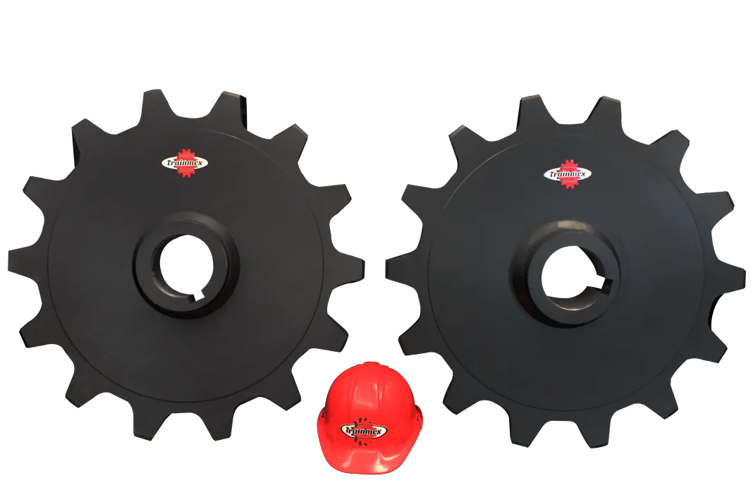 Sprockets industriales instalados en maquinaria de la industria papelera